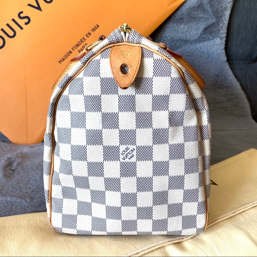 Louis Vuitton Speedy 30 Damier Azur Satchel Bag - Picture 5 of 16